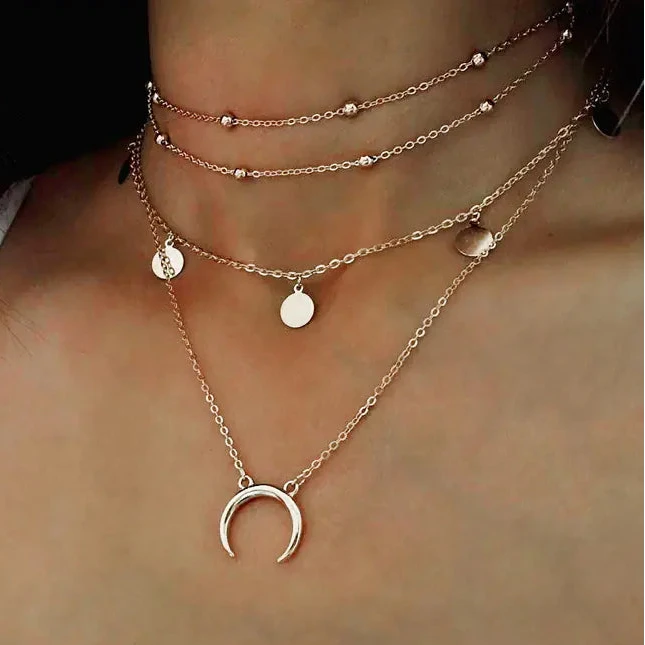 Multi-Layer Moon Necklace