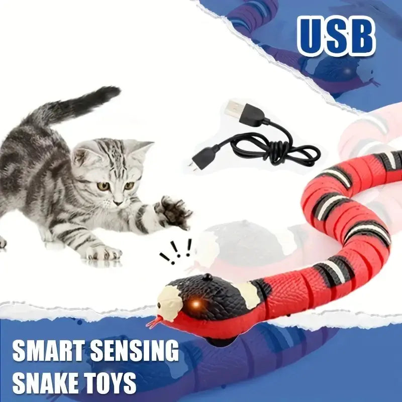 USB Charging Interactive Snake Toy for Cats