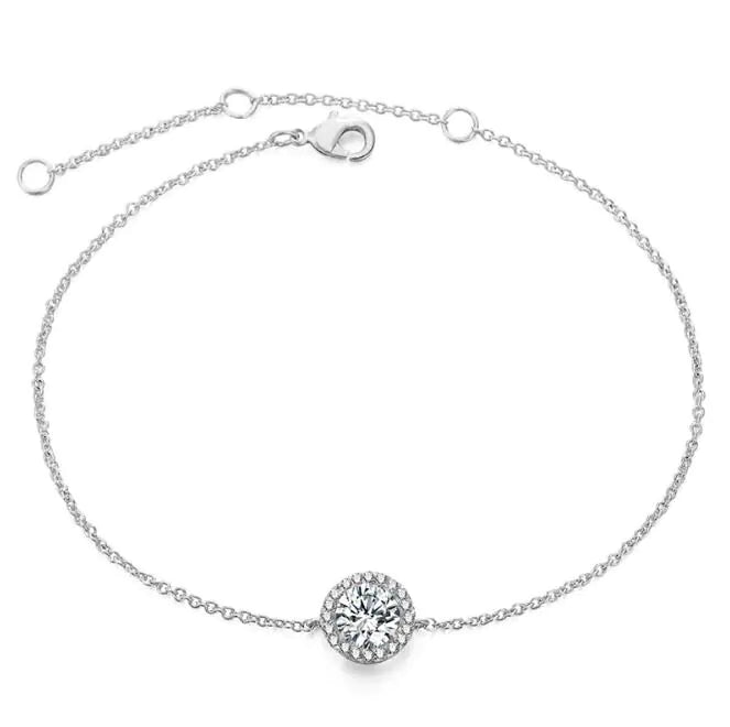 Diamond-Studded Bracelet, Moonstone, Gold-Plated Bracelet