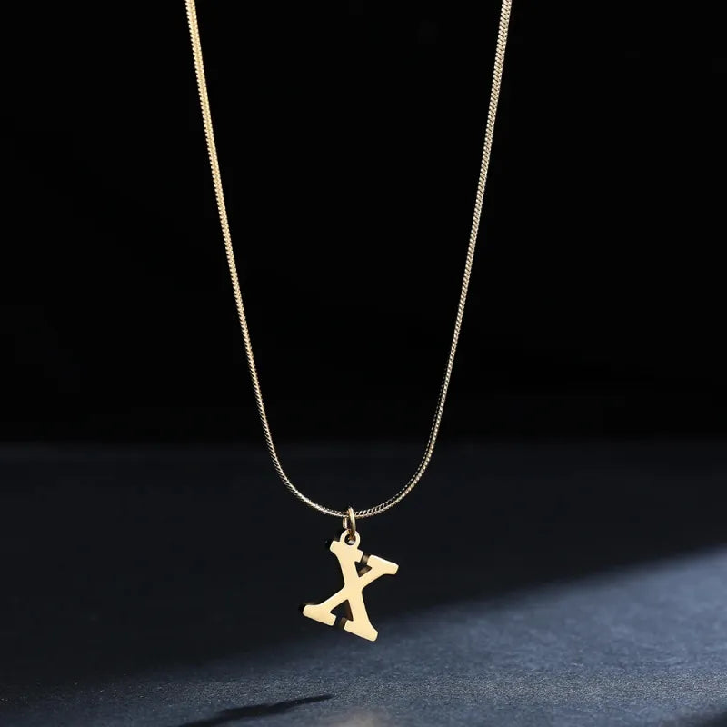 Trendy 26-Letter snake chain necklace