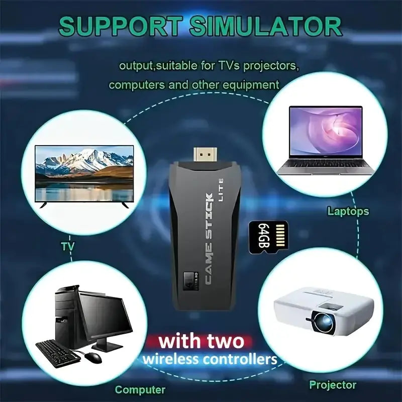 M8 Mini Game Console – Wireless, 64G SD