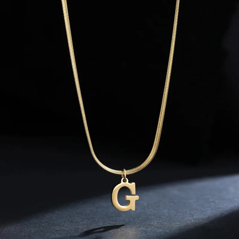 Trendy 26-Letter snake chain necklace