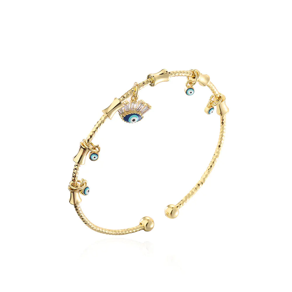 Gold Zircon Demon Eye Thin Palm Bracelet