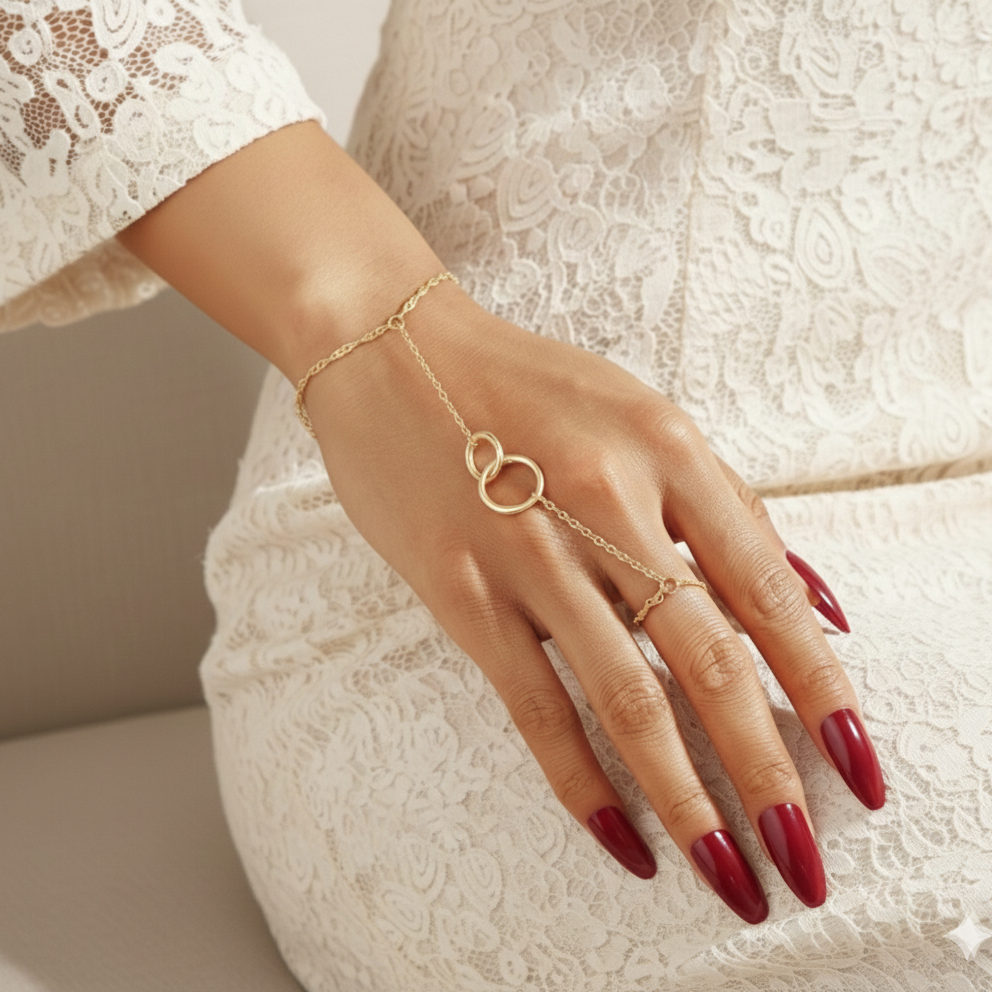 Golden Orbit Hand Chain