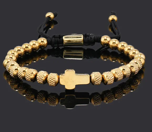 Steel Cross Adjustable Bracelet