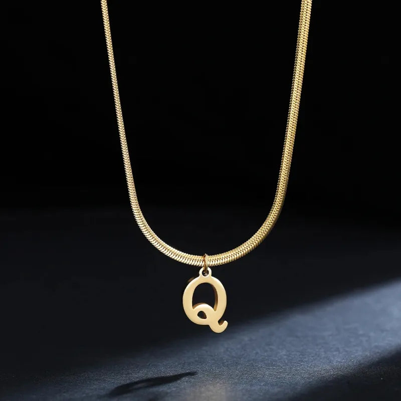 Trendy 26-Letter snake chain necklace