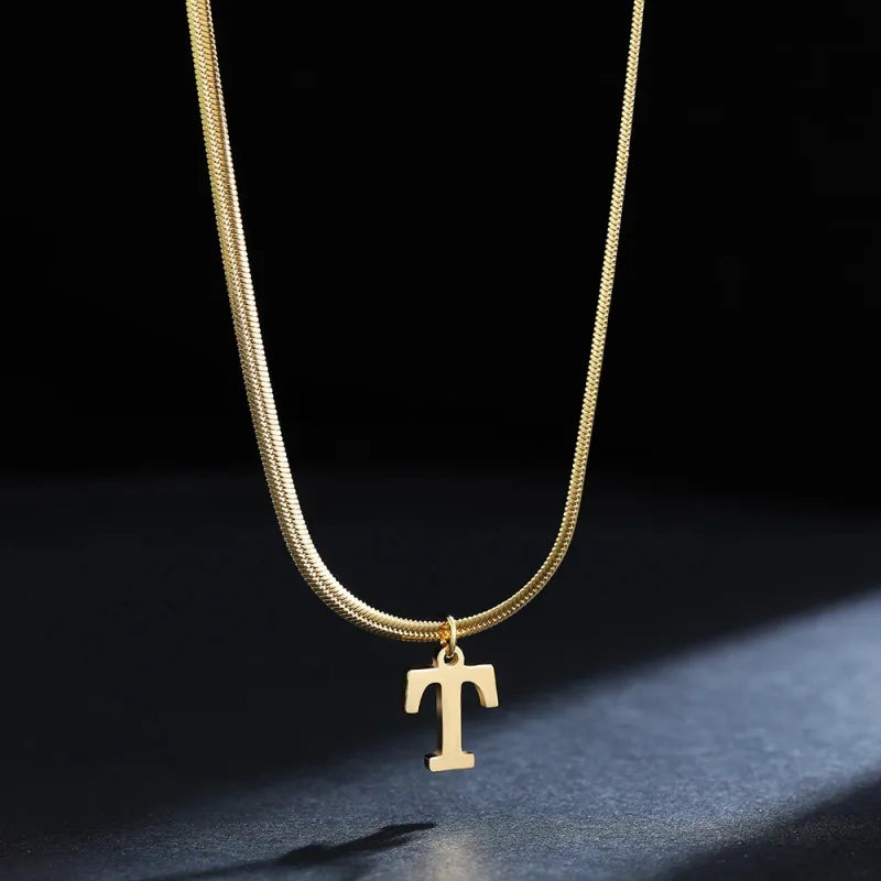 Trendy 26-Letter snake chain necklace