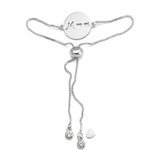 Gold-Plated Circle “Mom” Bracelet – Timeless Gift for Her