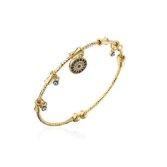 Gold Zircon Demon Eye Thin Palm Bracelet
