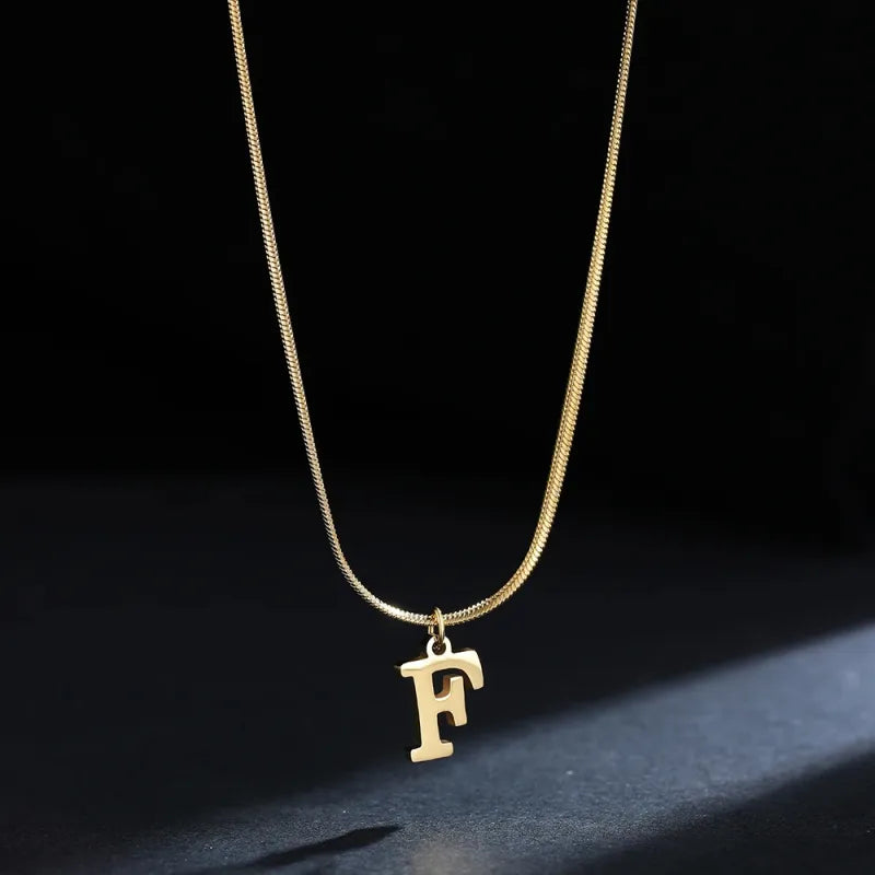 Trendy 26-Letter snake chain necklace