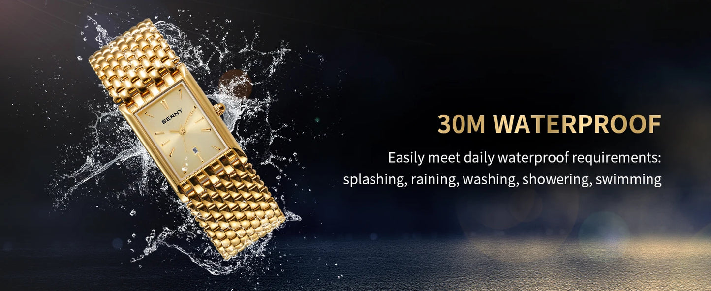 Ultra-Thin Rectangular Quartz Watch