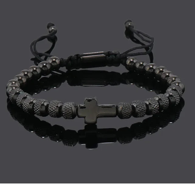 Steel Cross Adjustable Bracelet
