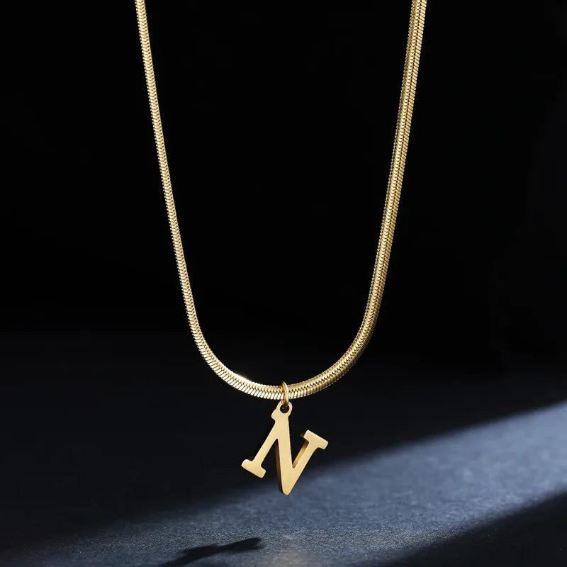 Trendy 26-Letter snake chain necklace